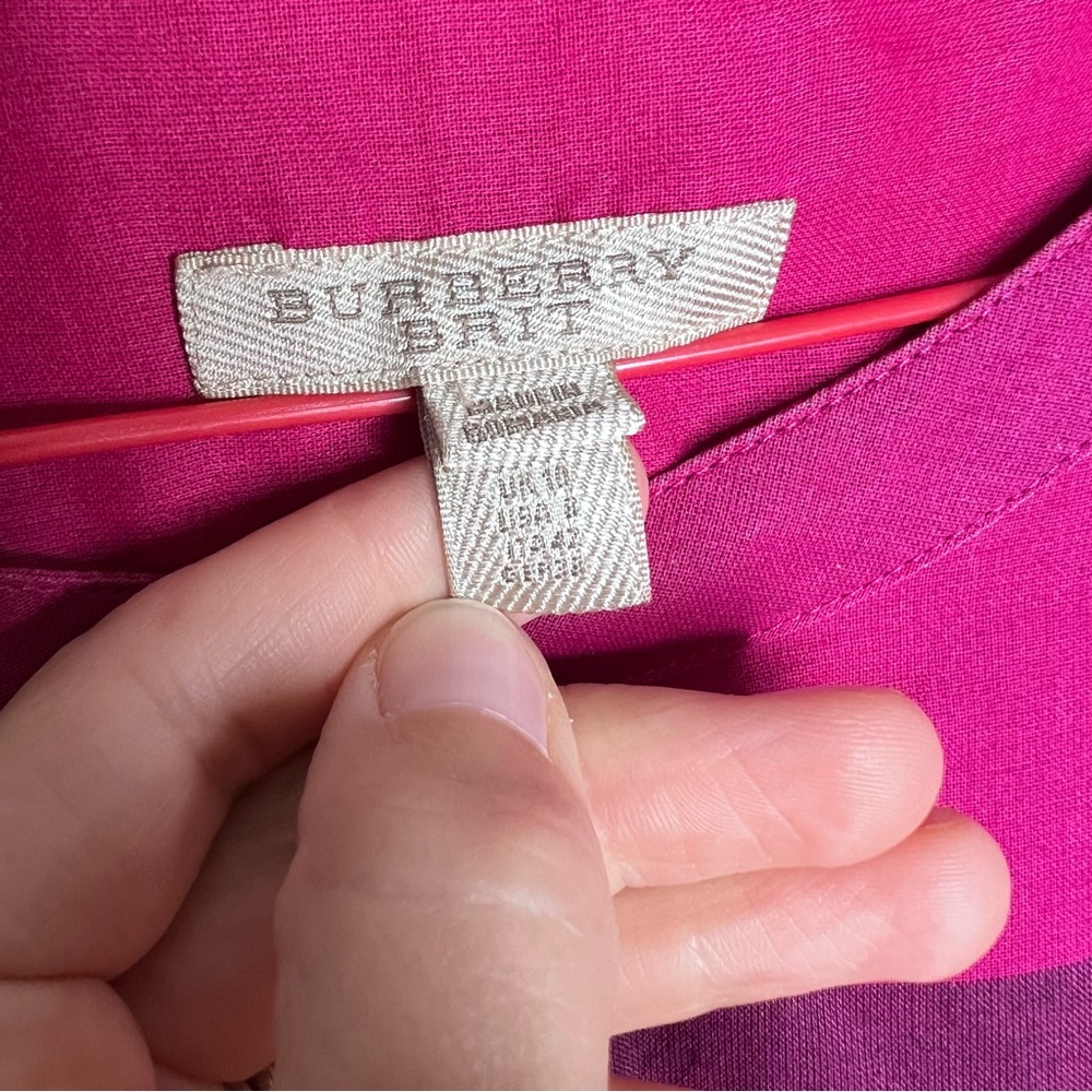 Burberry Fuschia Black Check Pattern Dress A12 - Picture 4 of 7